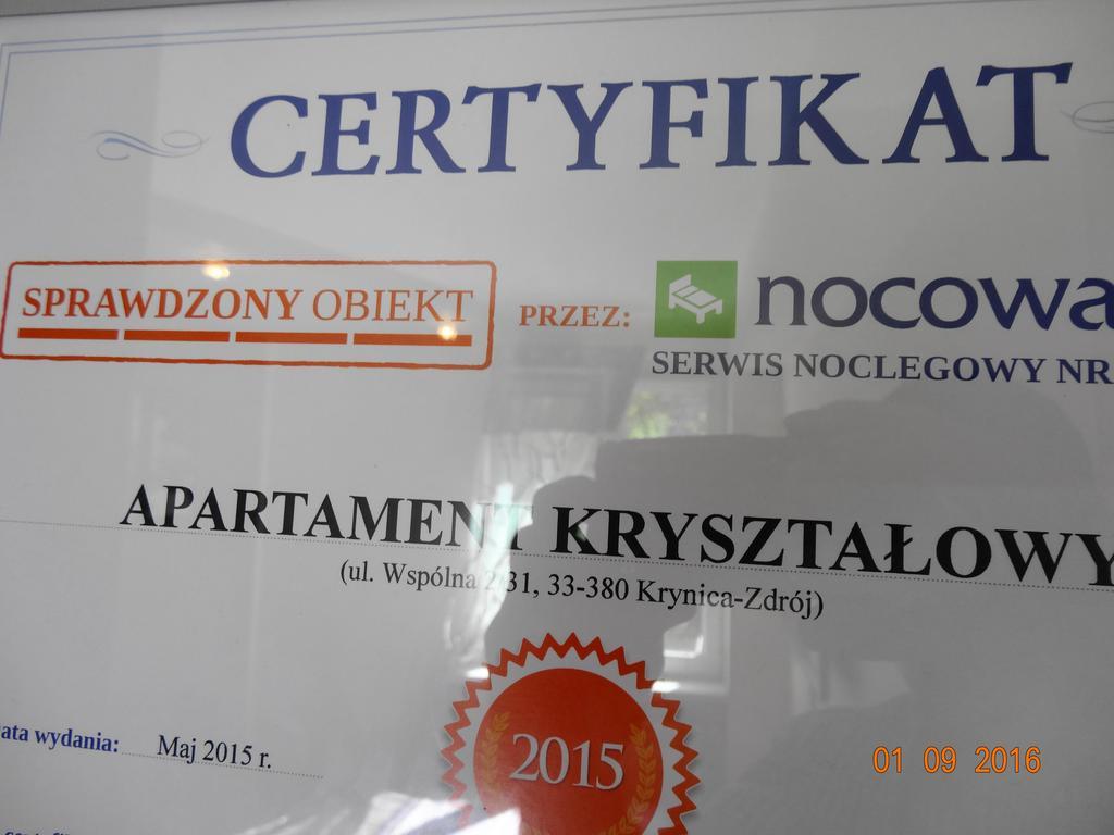 Apartament Krysztalowy Krynica-Zdrój Extérieur photo